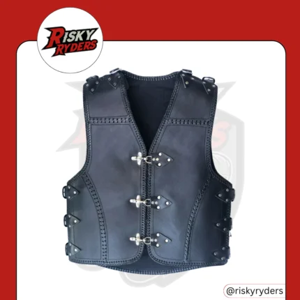 LEATHER BIKER VEST| RISKY RYDERS