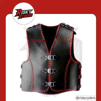 LEATHER BIKER VEST| RISKY RYDERS