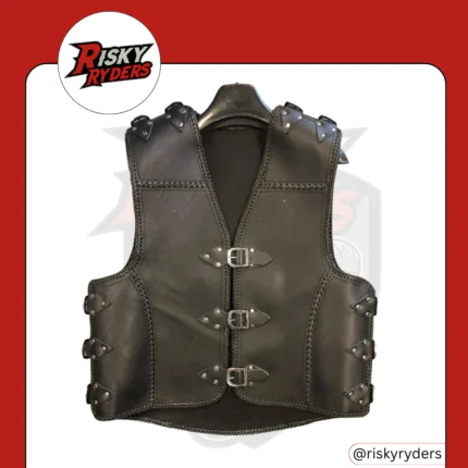 LEATHER BIKER VEST| RISKY RYDERS