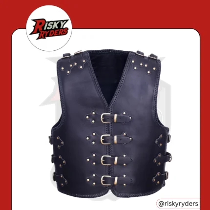 LEATHER BIKER VEST| RISKY RYDERS