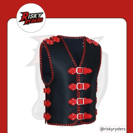 LEATHER BIKER VEST| RISKY RYDERS