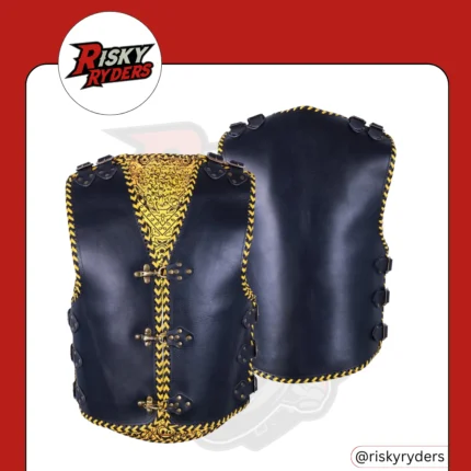 LEATHER BIKER VEST| RISKY RYDERS