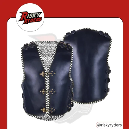 LEATHER BIKER VEST| RISKY RYDERS