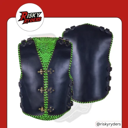 LEATHER BIKER VEST| RISKY RYDERS