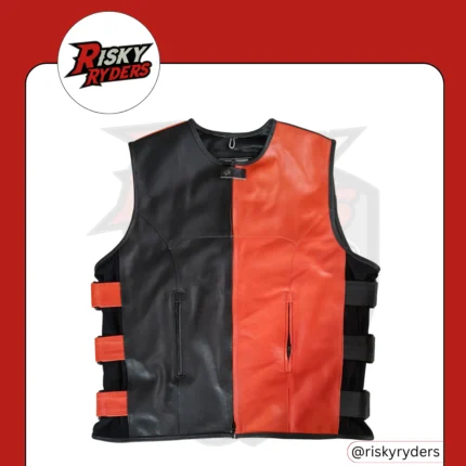 LEATHER BIKER VEST| RISKY RYDERS