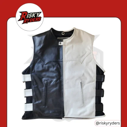 LEATHER BIKER VEST| RISKY RYDERS