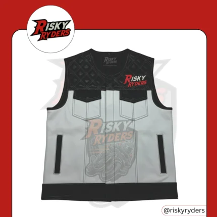LEATHER BIKER VEST| RISKY RYDERS