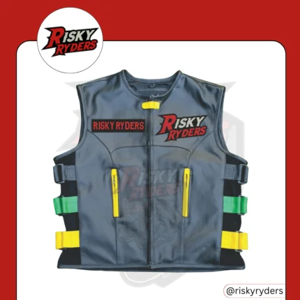 LEATHER BIKER VEST| RISKY RYDERS