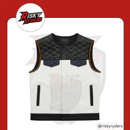 LEATHER BIKER VEST| RISKY RYDERS