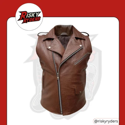 LEATHER BIKER VEST| RISKY RYDERS