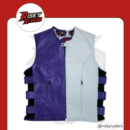 LEATHER BIKER VEST| RISKY RYDERS
