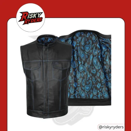 LEATHER BIKER VEST| RISKY RYDERS