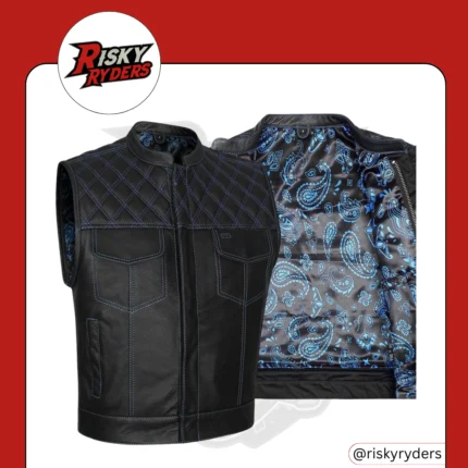 LEATHER BIKER VEST| RISKY RYDERS