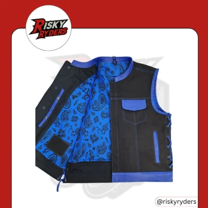 LEATHER BIKER VEST| RISKY RYDERS