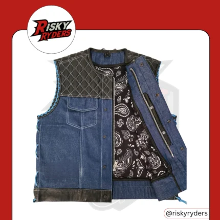 LEATHER BIKER VEST| RISKY RYDERS