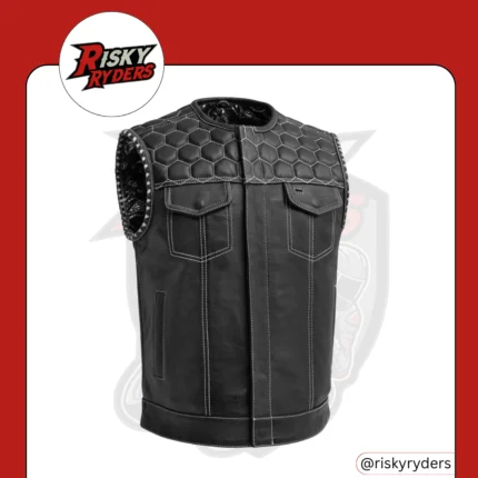 LEATHER BIKER VEST| RISKY RYDERS