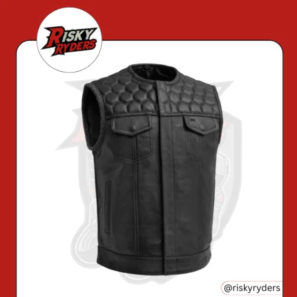 LEATHER BIKER VEST| RISKY RYDERS