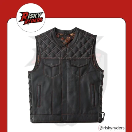 LEATHER BIKER VEST| RISKY RYDERS