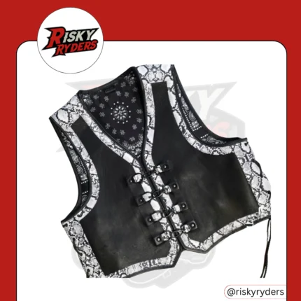 LEATHER BIKER VEST| RISKY RYDERS