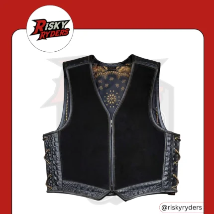LEATHER BIKER VEST| RISKY RYDERS