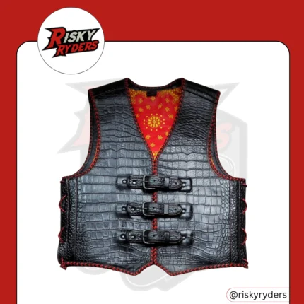 LEATHER BIKER VEST| RISKY RYDERS
