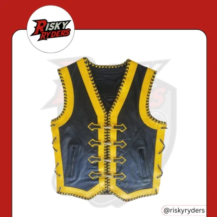 LEATHER BIKER VEST| RISKY RYDERS